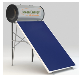 ΗΛΙΑΚΟΣ ΘΕΡΜΟΣΙΦ. GREEN ENERGY 150ΛΙΤ/2,0m2 Τριπλής ενέργειας-ταράτσας