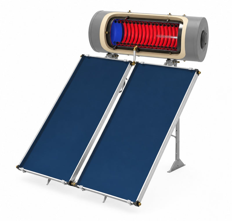 Ηλιακός θερμοσίφωνας Green Energy για αντλία θερμότητας με 2 συλλέκτες